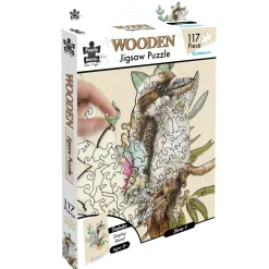 Australian Geographic Puzzles|Arts & Crafts-117 Piece Shaped Wooden Jigsaw Puzzle, Kookaburra