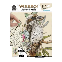 Australian Geographic Puzzles|Arts & Crafts-117 Piece Shaped Wooden Jigsaw Puzzle, Kookaburra