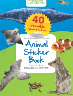 Kids Australian Geographic Activity Books|Animals & Nature-Animal Sticker Book: Reefs and Grasslands