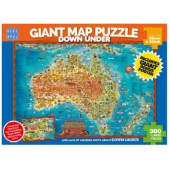 Australian Geographic Puzzles|Puzzles-Down Under Giant Map Puzzle 300pc