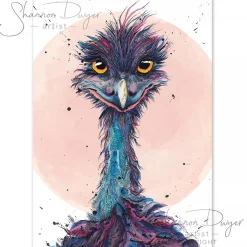 Australian Geographic Accessories|Greeting Cards-Edwina - Emu Greeting Card by Shannon Dwyer