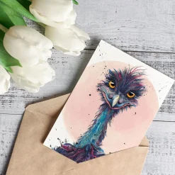 Australian Geographic Accessories|Greeting Cards-Edwina - Emu Greeting Card by Shannon Dwyer