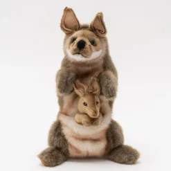 Australian Geographic Plush & Soft Toys|0-24 Months-Hansa Kangaroo And Joey Puppet