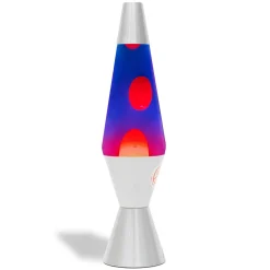 Australian Geographic 8+ Years|Lights-Retro Silver Lava Lamp Blue/Red Wax - 37cm