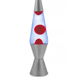 Australian Geographic 8+ Years|Lights-Retro Silver Lava Lamp Blue/Red Wax - 37cm