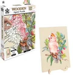 Australian Geographic Puzzles|Arts & Crafts-Shaped Wooden 132 Piece Jigsaw Puzzle, Major Mitchell's Cockatoo