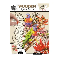 Australian Geographic Puzzles|Arts & Crafts-Shaped Wooden 123 Piece Jigsaw Puzzle, Lorikeets