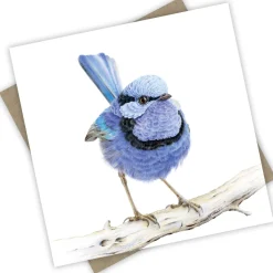 Australian Geographic Accessories|Greeting Cards-“Waru” the Splendid Fairy Wren Greeting Card from PopcornBlue